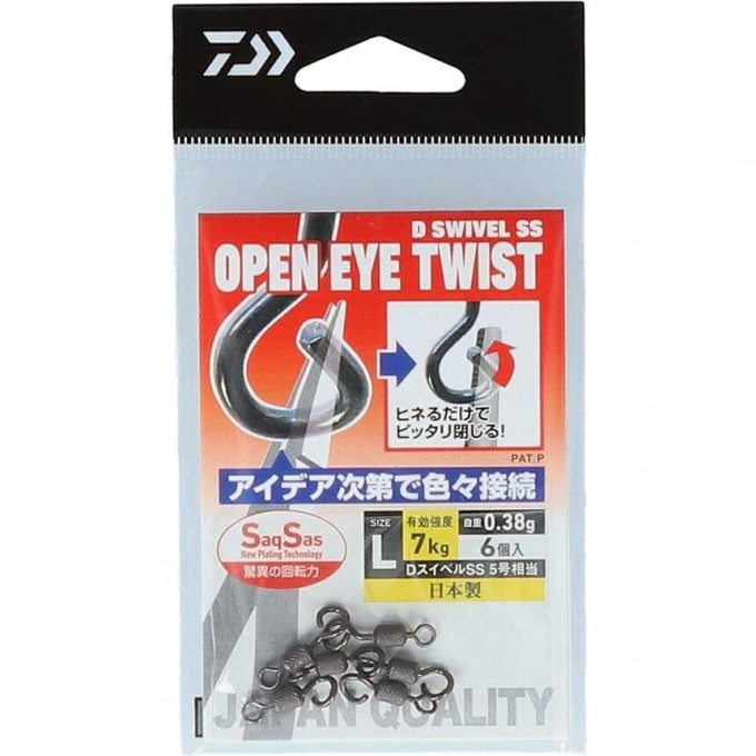 Вертлюжки DAIWA D SWIVEL SS OPEN EYE TWIST L 07346973